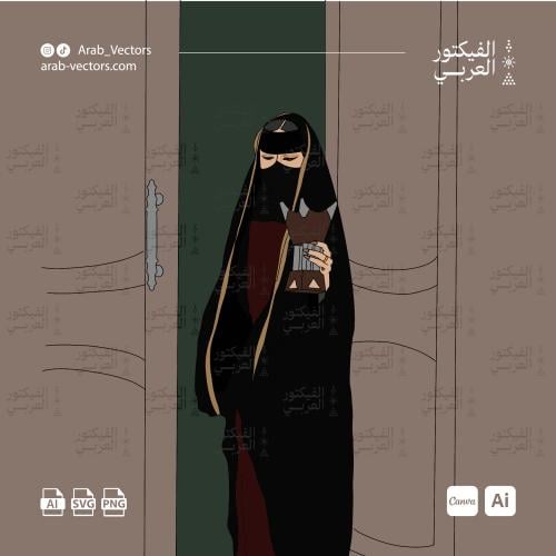 تصميم امرأة تحمل مبخرة