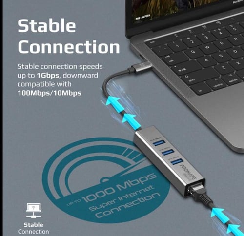 GigaHub-C , وصلة USB-C بثلاثة منافذ يوسبي ومنفذ اي...