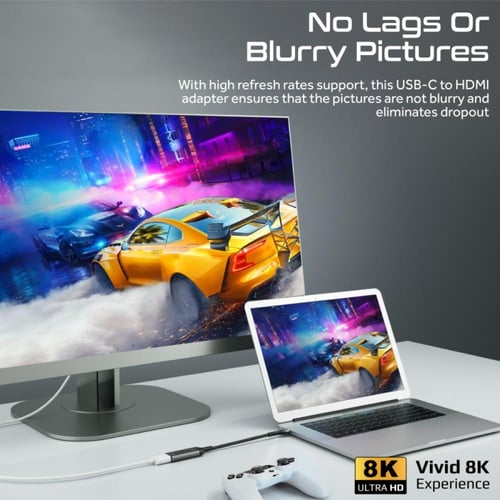 بروميت MediaCord-8K المحمول من USB-C إلى HDMI، معد...