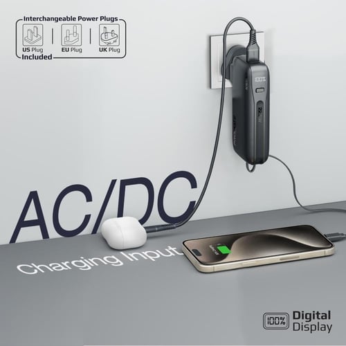 promate powerpack-10c فيش سفر دولي مدمج ببطارية بس...