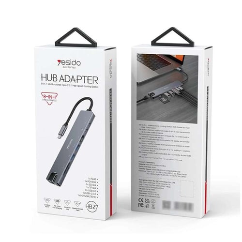 تحويلة 8في 1 تايب سي تطلع 8 منافذ اضافية للاجهزه ا...