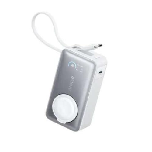 باور بانك انكر مع كابل تايب سي وشاحن ساعة ابل مدمج...