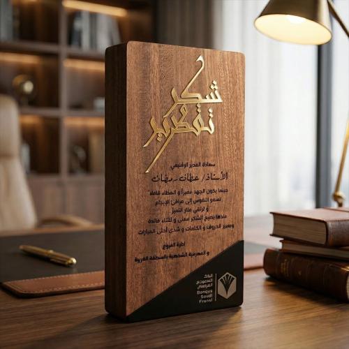 دروع تكريم مكتبيه يُصمم حسب الطلب