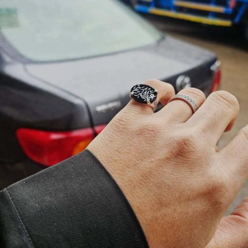 خاتم رجالي فضه خالص بالاسم