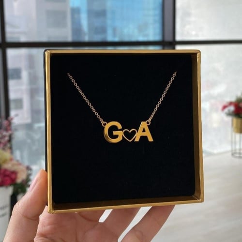 سلسال نسائي ناعم حرفين مع قلب