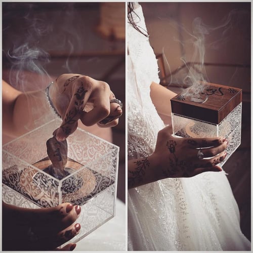 مبخرة خشبية صغيرة بالاسم