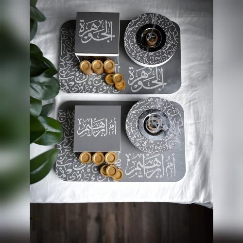 طقم مبخرة خشب بالاسم حسب الطلب