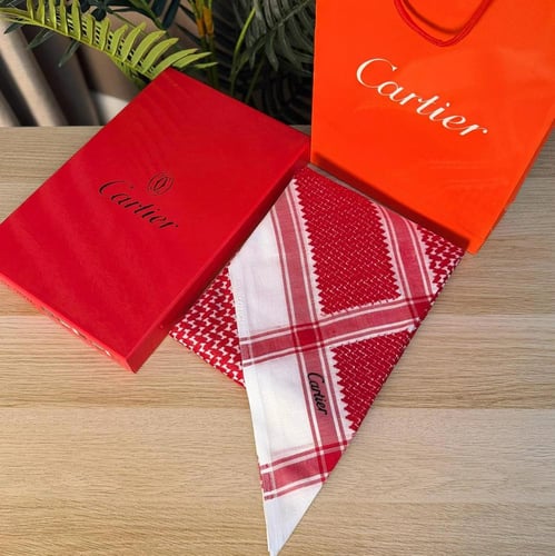 شماغ رجالي ماركة كارتير Cartier أحمر رسمي