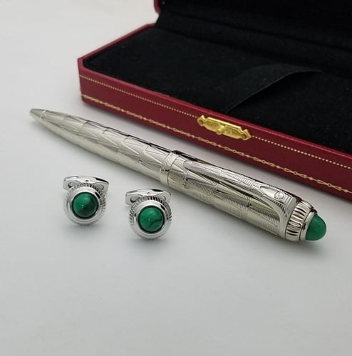 طقم قلم وكبك كارتير Cartier