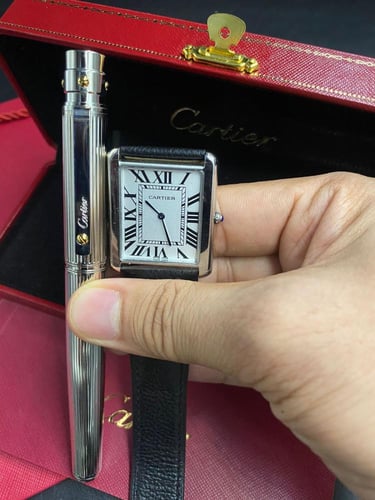 طقم رجاليه ساعه مع قلم ماركه كارتير