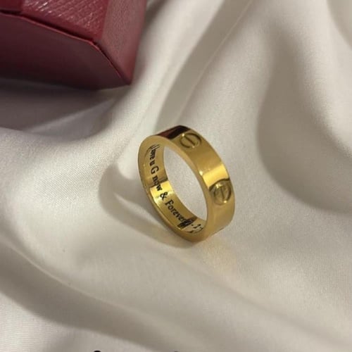 دبلة فضة رجالية كارتير مع الكتابة عليها