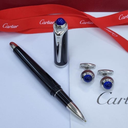 طقم قلم وكبك كارتير Cartier