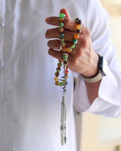 سبحه رجاليه عقيق ملكي بالاسم