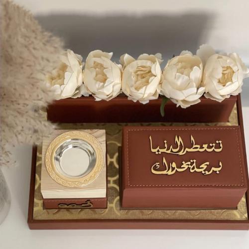 مباخر جلد بالاسم حسب الطلب