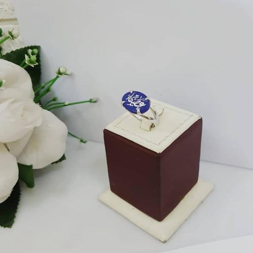 خاتم رجالي اسود فضة إيطالي بالاسم