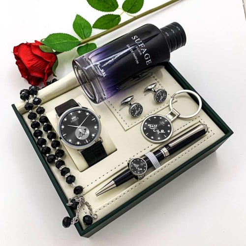 طقم هدية رجالية فخمة بالاسم