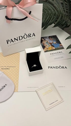 خاتم باندورا قلب فضي