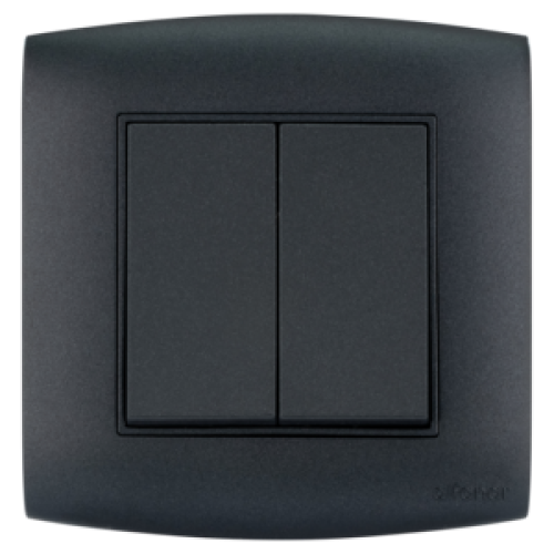 أمنية - مفتاح 10 أ مزدوج 7x7 أسود/أسود