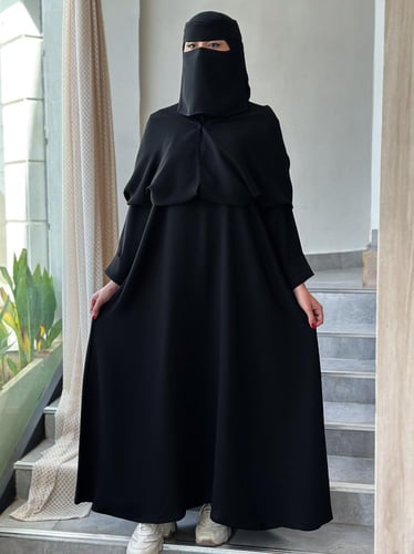 عباية 2 في واحد +نقاب اسلامي مجانًا