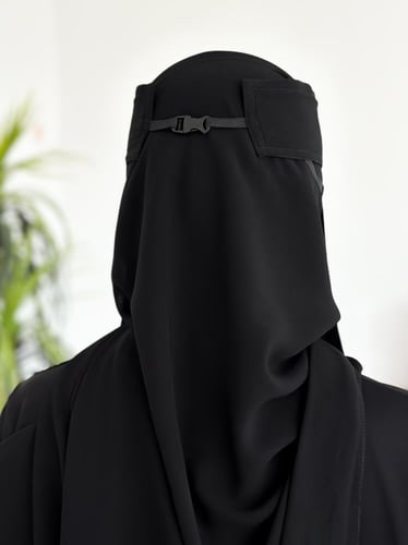 عدد 3 نقاب مشبك مبطن حرير قصير