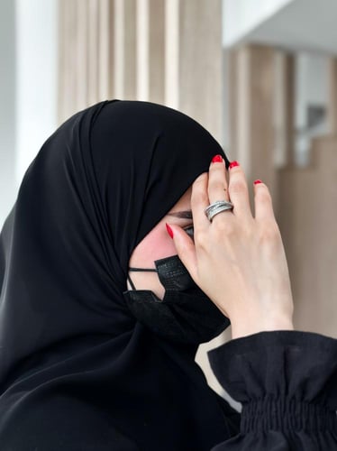 نقاب مشبك حرير ابو رده الاسلامي +طرحه بندانه