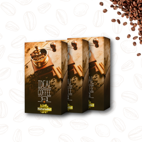 ثلاث علب من قهوة ايديال كوفي