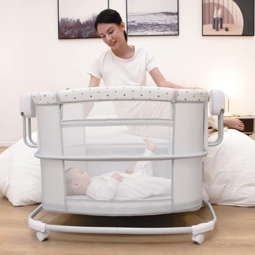 سرير أطفال مترجح ذكي بجانبك مهد الذهب