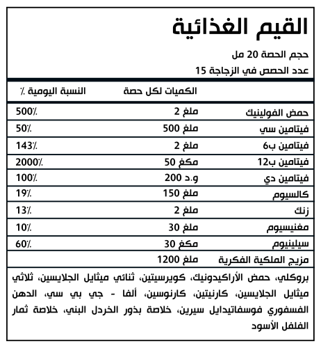 المكمل الغذائي الطبيعي ان ان دي للأطفال