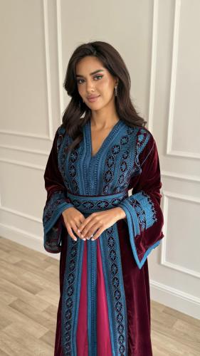 تكشيطة مخمل برغندي