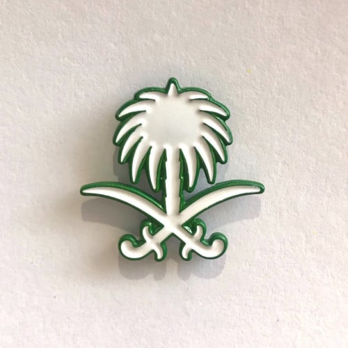 بروش الشعار سيفين ونخلة أبيض