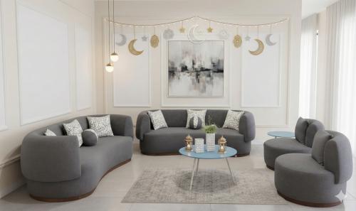 غرفة جلوس فاخرة لـ 8 أشخاص