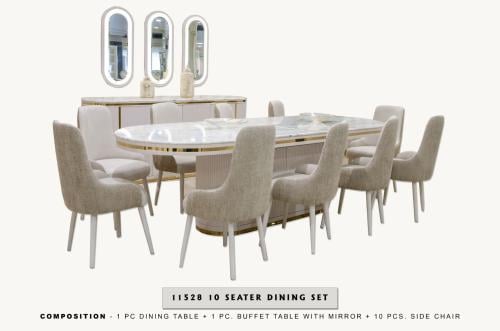 LARA غرفة طعام 10 كراسي + بوفيه