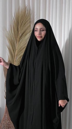 عباية رأس حرير او كريب ملكي