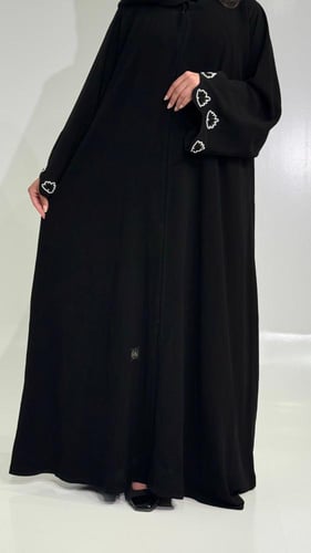 عباية كريب ملكي فاخر بشك لؤلؤ