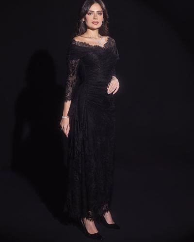 فستان سهرة أسود دانتيل