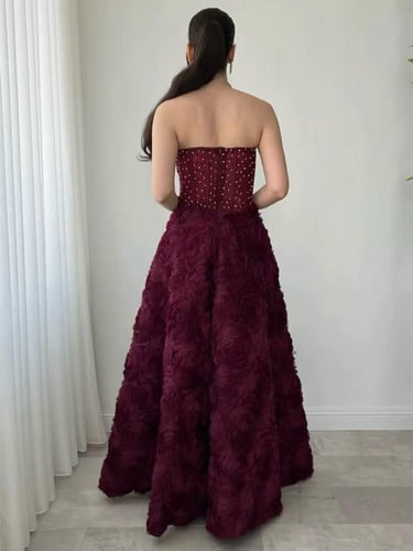 فستان سهرة كلوش مورد