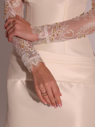 فستان سهرة تفته & دانتيل