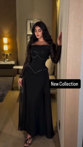 فستان أسود باربي مع شيفون