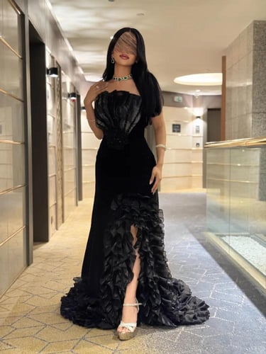 فستان سهرة كريب استرتش