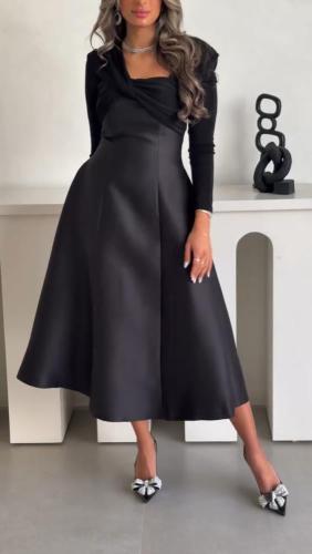 فستان أسود ميكادو