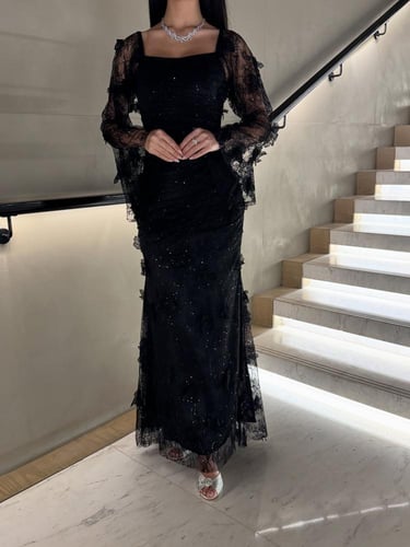 فستان دانتيل فرنسي نيوكولكشن العيد