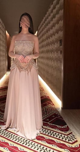 فستان سهرة شيفون دبل كلوش