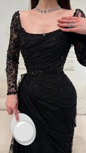 فستان سهرة دانتيل فرنسي