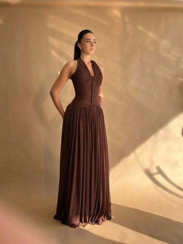 فستان بني جورجيت