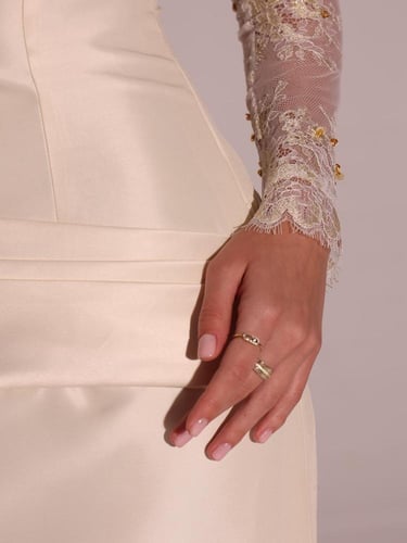 فستان سهرة تفته & دانتيل