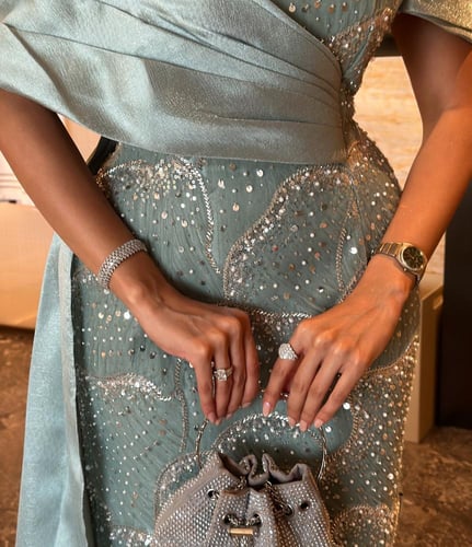 فستان سهرة تفته استرتش