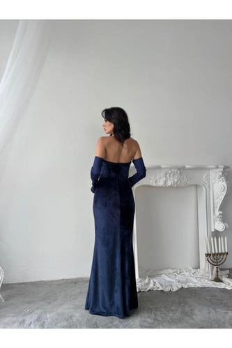 فستان مخمل تفته استرتش