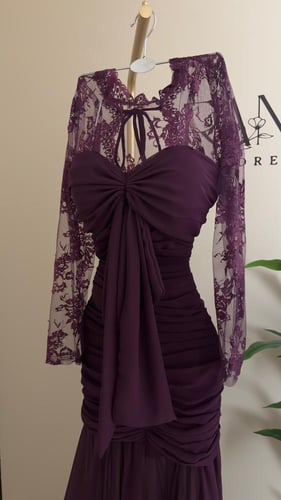 فستان ناعم دانتيل مع شيفون انيق