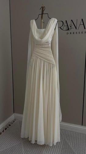 فستان سكري ناعم شيفون مع دانتيل انيق