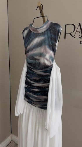 فستان برنت شيفون انيق